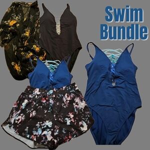Bleu Rod Beattie Blue and Black Women's Swim One Piece Bundle